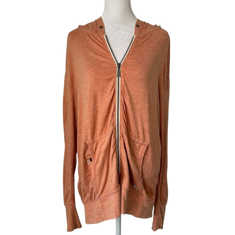 Vuori light orange zip-up hoodie jacket size L